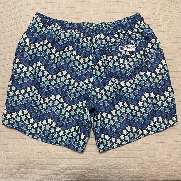 Trunks Surf & Swim Co Men's Blue Sano Turtle Printed Swim Trunks Size XL - Picture 10 of 11
